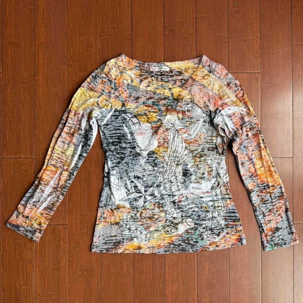 Cultureplug Multicolored‎ Long Sleeve Y2K Grunge Top